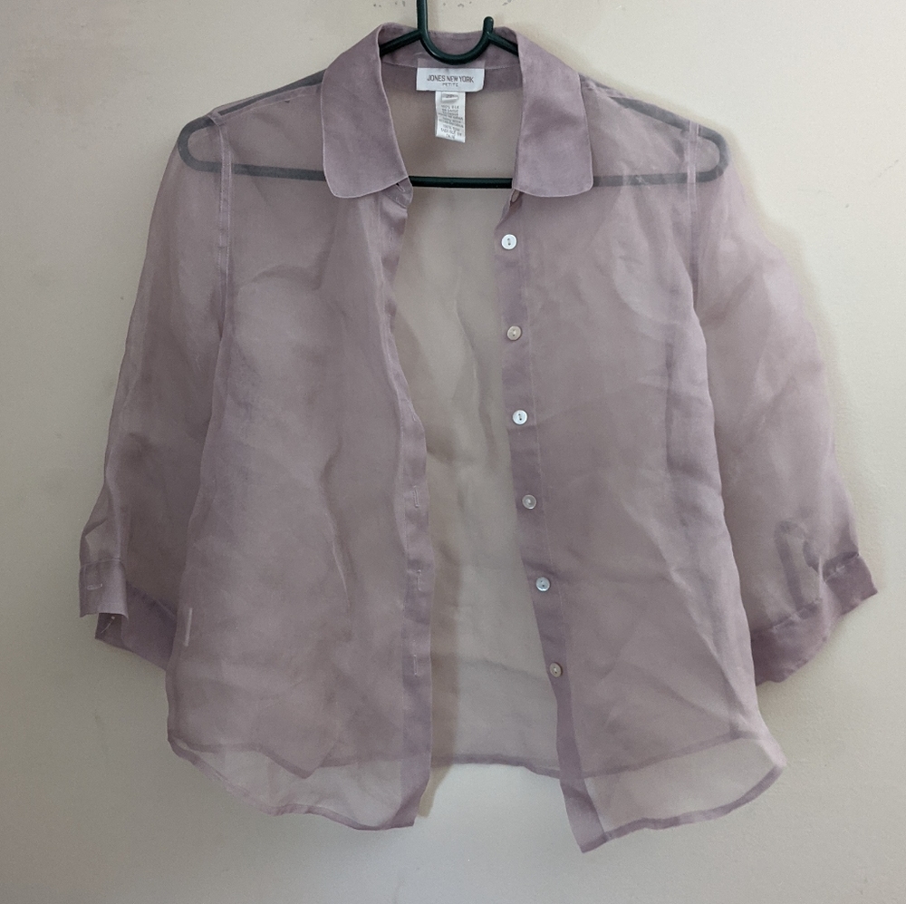 Sheer Lilac Button Down - image 1